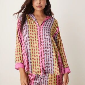 💕 NEW Free People Intimately Dreamy Day Satin Pajama Lounge Set Sz.XL💕